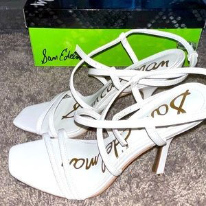 Sam Edelman Genuine White Leather Heels